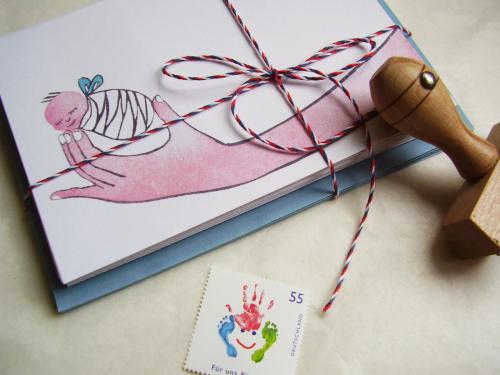 Kartenset zur Geburt + Stempel